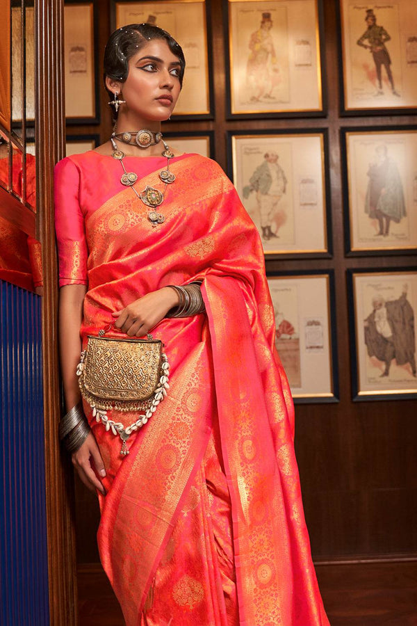 Thulian Pink Kanjivaram Saree