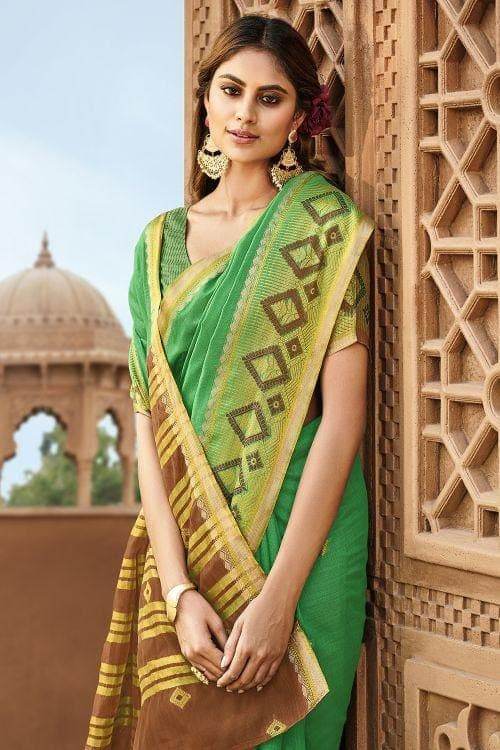 Green Cotton Saree