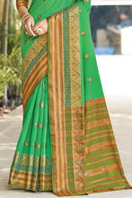 Parakeet Green Cotton Saree